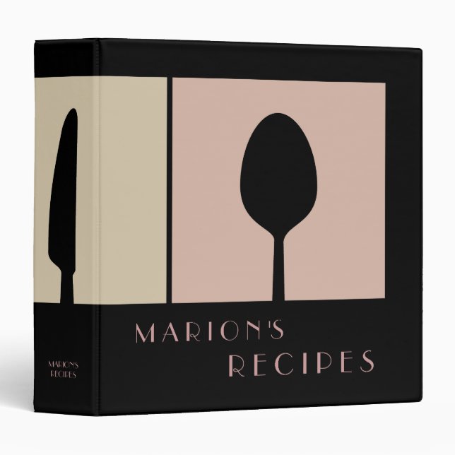 Sleek Modern Cooking Recipe Book Binder (Front/Spine)