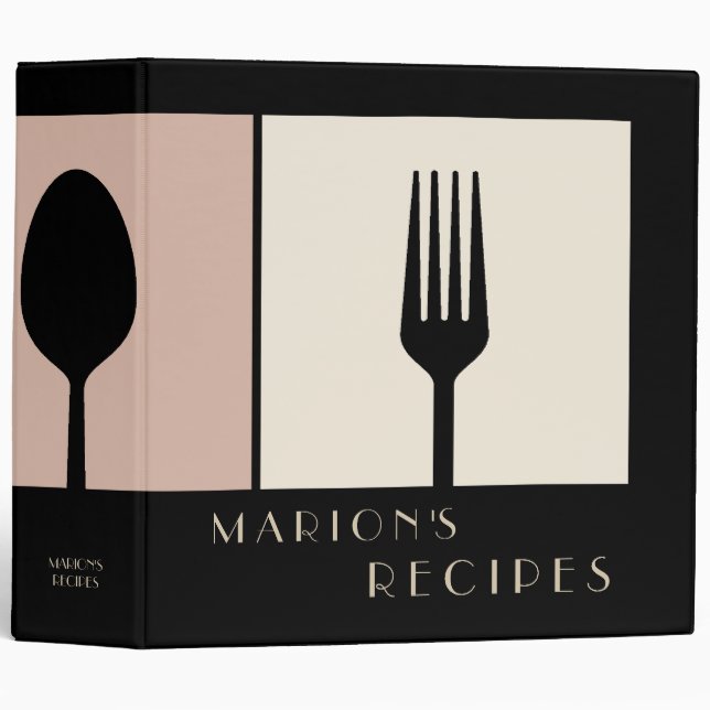 Sleek Modern Cooking Recipe Book Binder (Front/Spine)