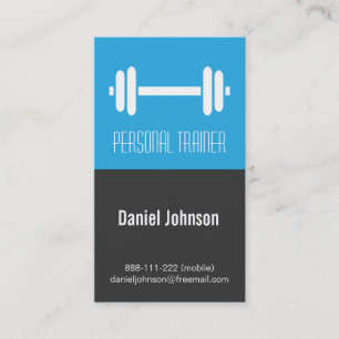 Sleek Modern Fitness Personal Trainer Weights Business Card