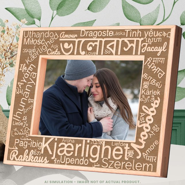 Sleek Modern Laser Engraved 'LOVE' in 50 Languages Etched Frames (Creator Uploaded)