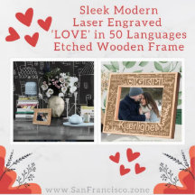 Sleek Modern Laser Engraved 'LOVE' in 50 Languages
