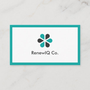 Sleek Modern Minimal Aesthetic Clean White Teal Business Card