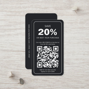 Sleek Modern Minimal Black Loyalty Discount Coupon