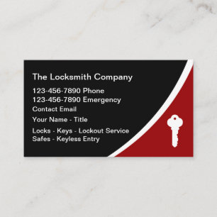 Sleek Modern New Locksmith Business Cards