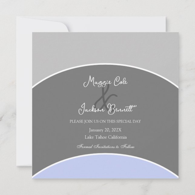 Sleek Modern Save The Date (Back)