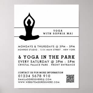 Sleek Modern Yoga Class Advertising Poster