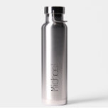 Sleek Modern Your Name Silver Water Bottle<br><div class="desc">Personalize this sleek water bottle with your name in a clean, modern font.</div>