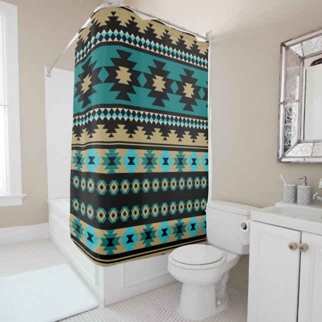 Sleek Native Tribal Aztec Blue and Black (In Situ)