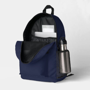 Sleek Navy Blue Printed School Backpack