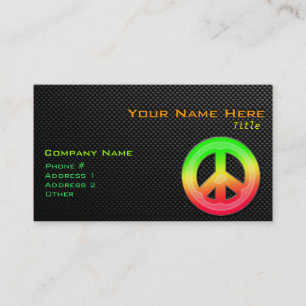Sleek Peace Sign Business Card