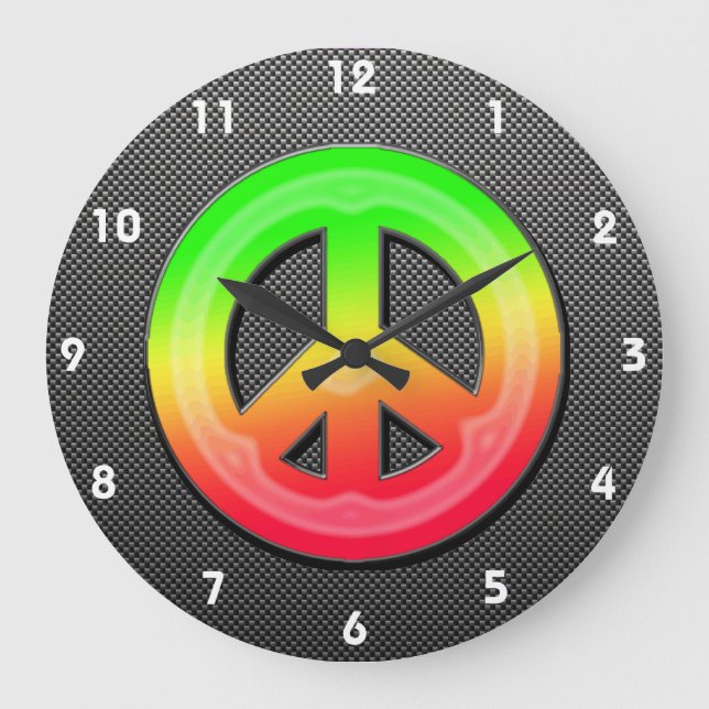 Sleek Peace Sign Large Clock (Front)