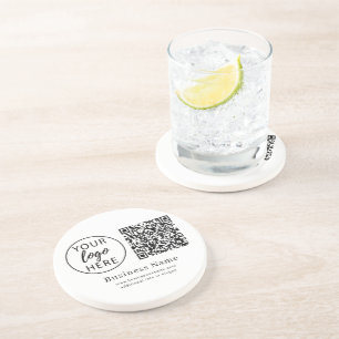 Sleek Personalized Company QR Code Event Style Coaster