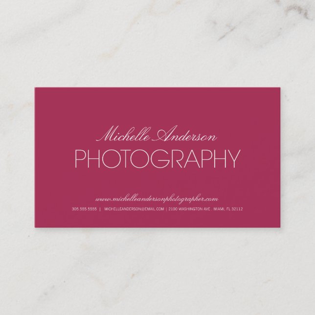 SLEEK PHOTOGRAPHER | PHOTOGRAPHY BUSINESS CARD (Front)