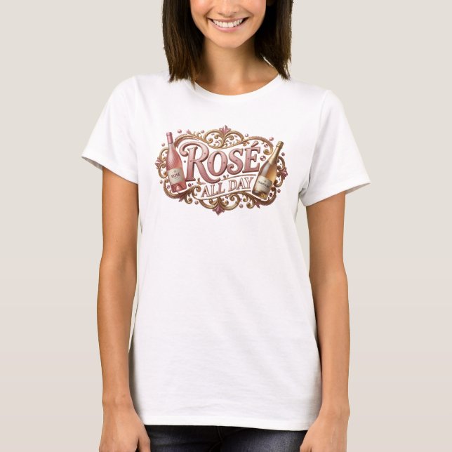 Sleek Pink ROS ALL DAY Tee (Front)