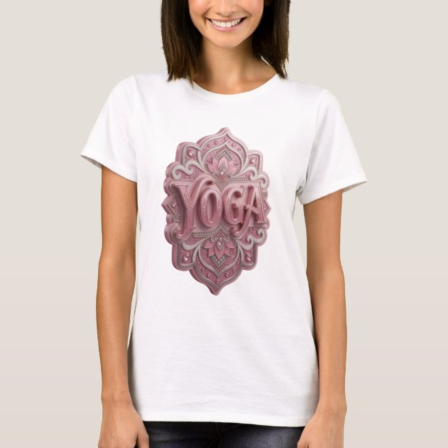 Sleek Pink YOGA Shirt Design (Front)