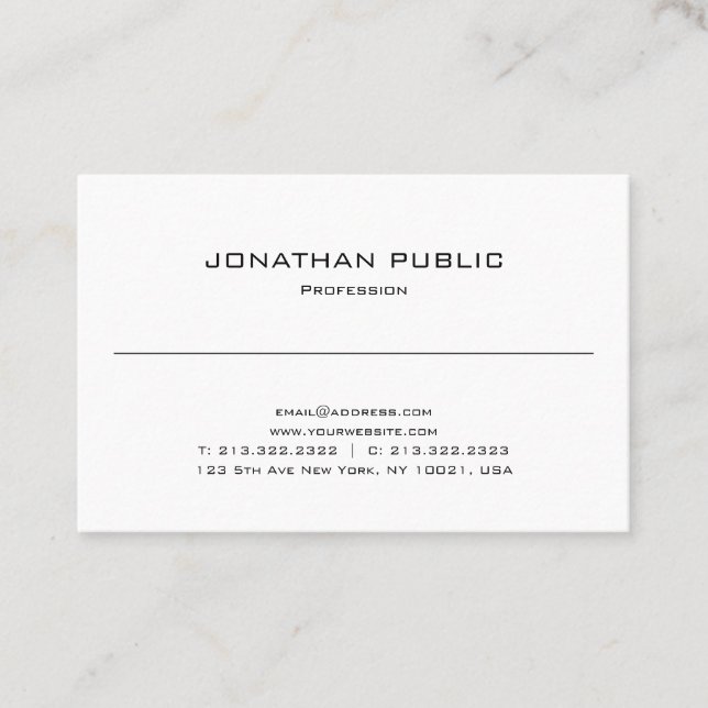 Sleek Plain Modern Elegant Design Professional Business Card (Front)