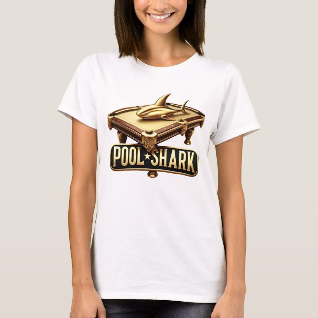 Sleek Pool Shark: A Masterful Play T-Shirt (Front)