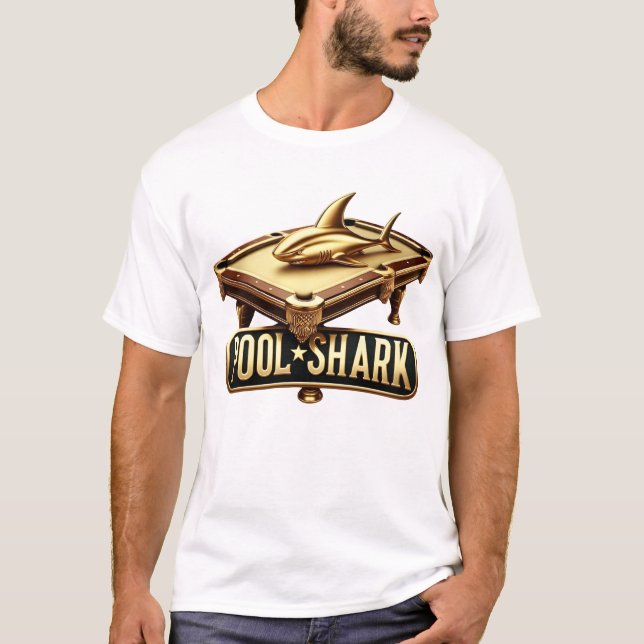 Sleek Pool Shark: A Masterful Play T-Shirt (Front)