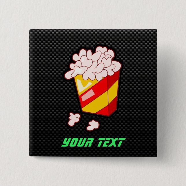 Sleek Popcorn 2 Inch Square Button (Front)