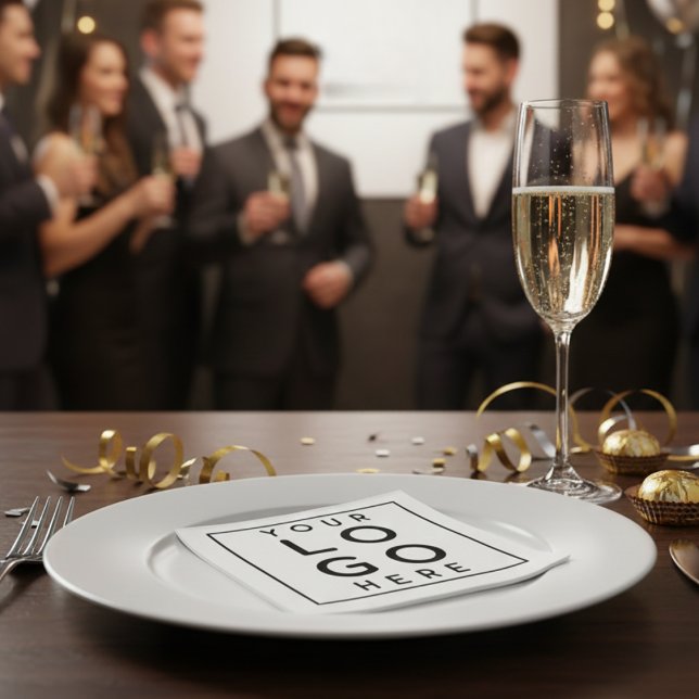 Sleek Professional Black Square Corporate Logo Napkin (Sleek Professional Black Square Corporate Logo Napkins)