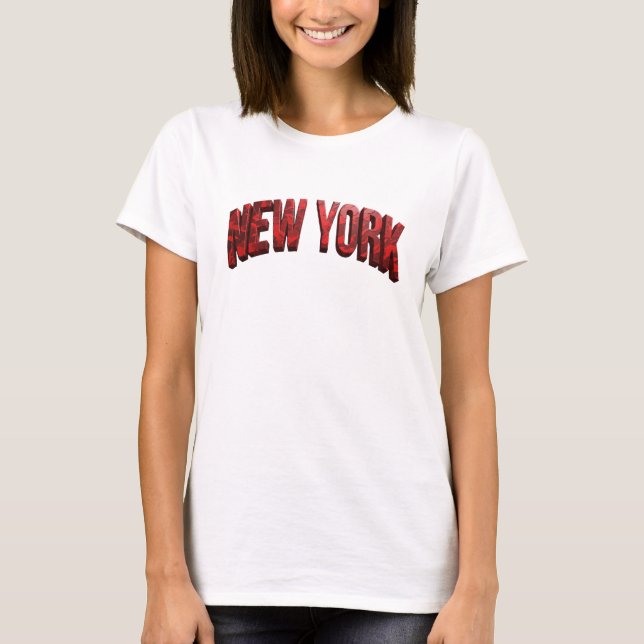 Sleek Red NEW YORK Quote Shirt (Front)