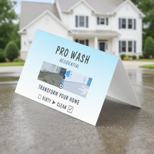 Sleek Residential Pressure Washing Before After Business Card (Creator Uploaded)