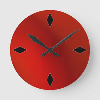 sleek retro modern red satin wall clock