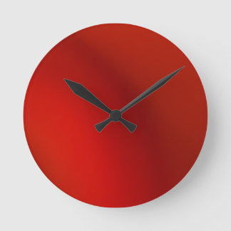 sleek retro modern red satin wall clock