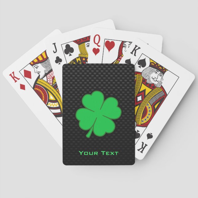 Sleek Shamrock Playing Cards (Back)