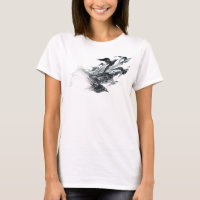 Sleek Silver Abstract Birds Fashion Print