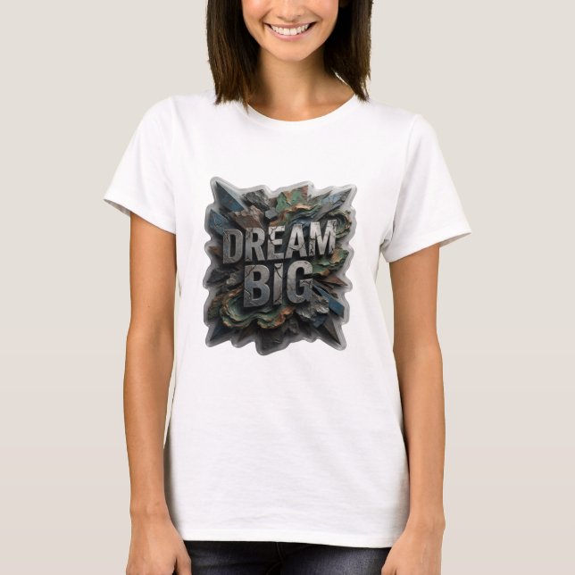 Sleek Silver DREAM BIG Graphic Tee (Front)