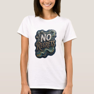 Sleek Silver NO REGRETS Shirt Design