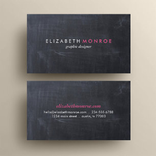 Sleek Simple Modern Chalkboard Business Card