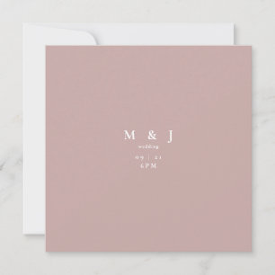 Sleek & Simple Modern Dusty Rose Square Wedding Invitation