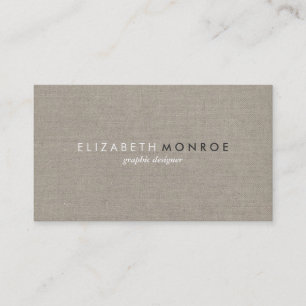 Sleek Simple Modern Rustic Burlap Business Card