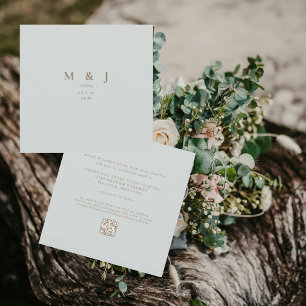 Sleek & Simple Modern Sage Square Wedding II Invitation