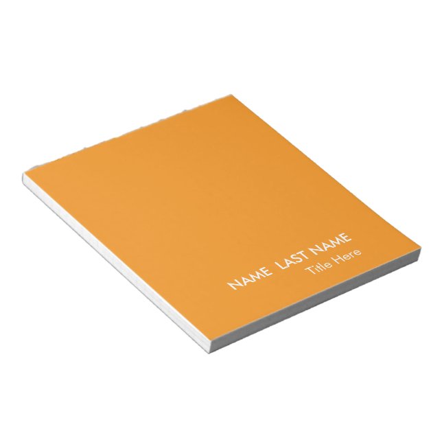 Sleek Simple orange Custom  Notepad (Angled)