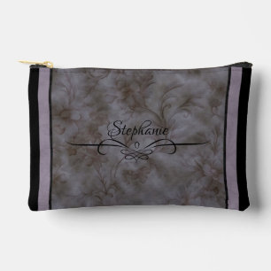 Sleek smoky grey ,lavender and black accessory pouch