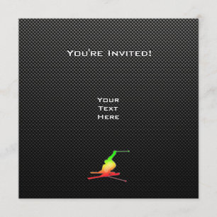 Sleek Snow Skiing Invitation