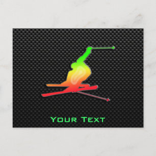 Sleek Snow Skiing Postcard