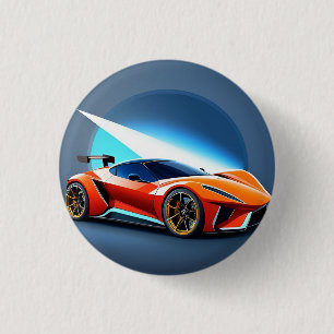 Sleek Sports Car With Modern Design 1 Inch Round Button