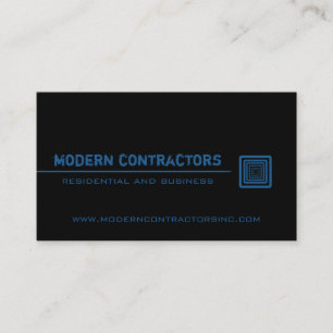 Sleek Square Business Card, Black and Blue Card