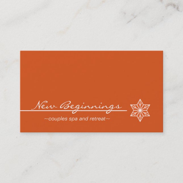 Sleek Starlight Business Card, Orange Business Card (Front)