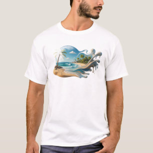 Sleek & Stylish BEACH ABSTRACT Statement Design T-Shirt