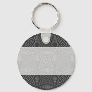 Sleek, stylish, black and white design. keychain