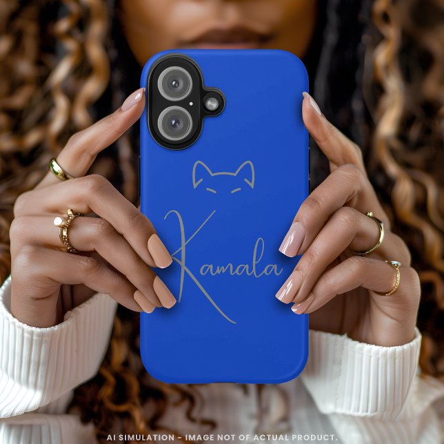 Sleek Stylish Kamala Harris Blue Minimalism Custom Case-Mate iPhone Case (Creator Uploaded)