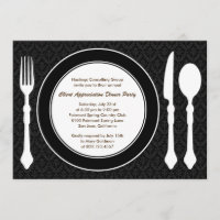 Sleek Tabletop Corporate Party Invitation - Black
