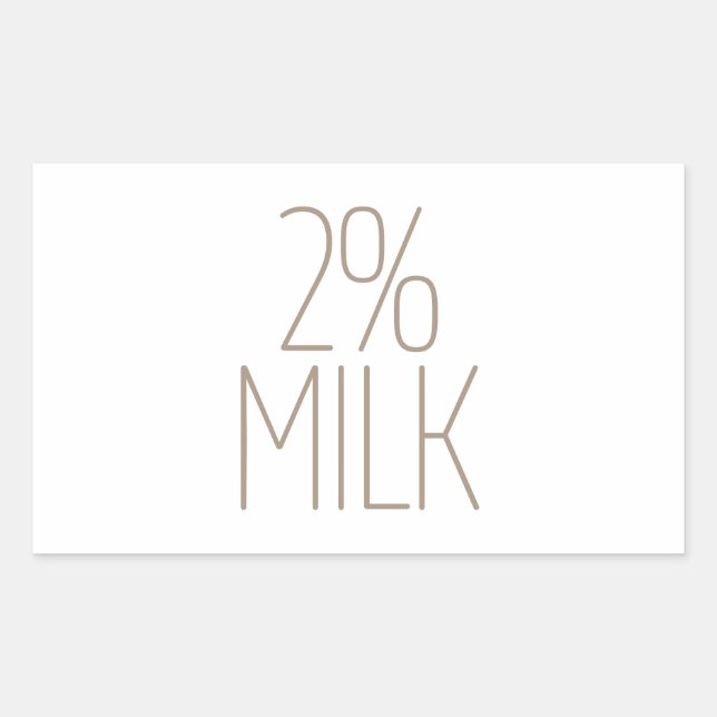 Sleek Tan 2% Milk Sticker (Front)