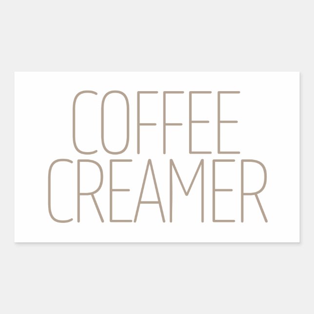 Sleek Tan Coffee Creamer Sticker (Front)