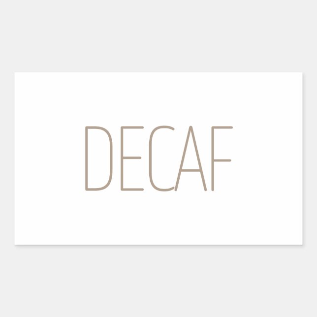 Sleek Tan Decaf Coffee Sticker (Front)